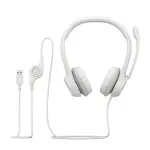 AUDÍFONOS DE COLOR BLANCO LOGITECH DE CABLE USB TIPO-A CON MICROFONO PARA COMPUTADORAS H390